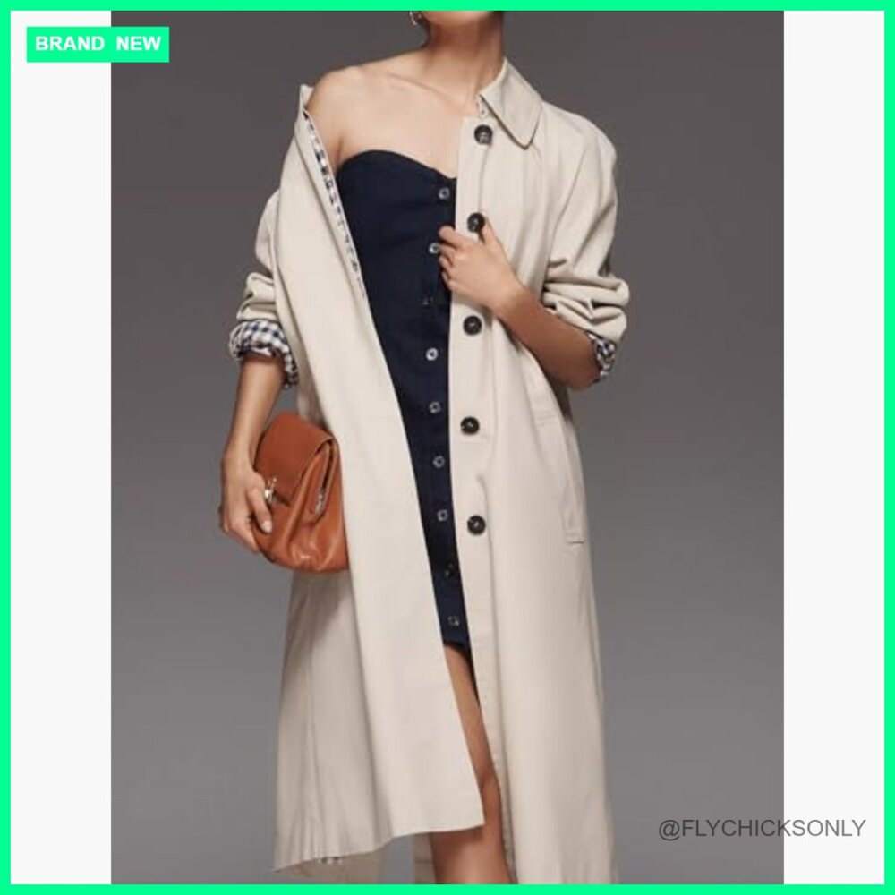 Lightweight Polyester Trench Coat Single Breasted… - image 4